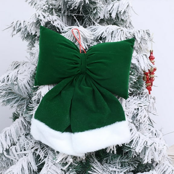 TanSiDing 1pcs Extra-Large Christmas Tree Topper Bow Velvet Ribbon Gift Bows for Christmas Home Decor, Outdoor Indoor Car Decoration L