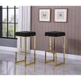 thumbnail image 2 of Dorrington Modern Velvet Backless Bar Stool in Black/Gold (Set of 2), 2 of 2