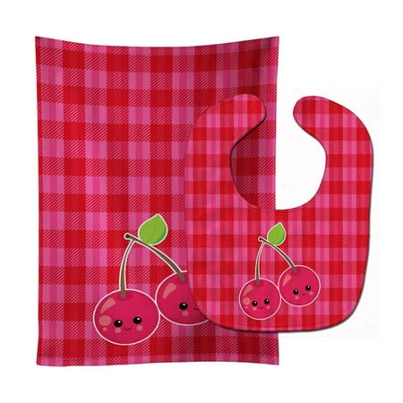 

Cherry Faces Baby Bib & Burp Cloth