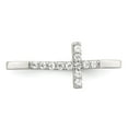 thumbnail image 5 of Sterling Silver Rhodium-plated CZ Sideways Cross Ring, 5 of 6