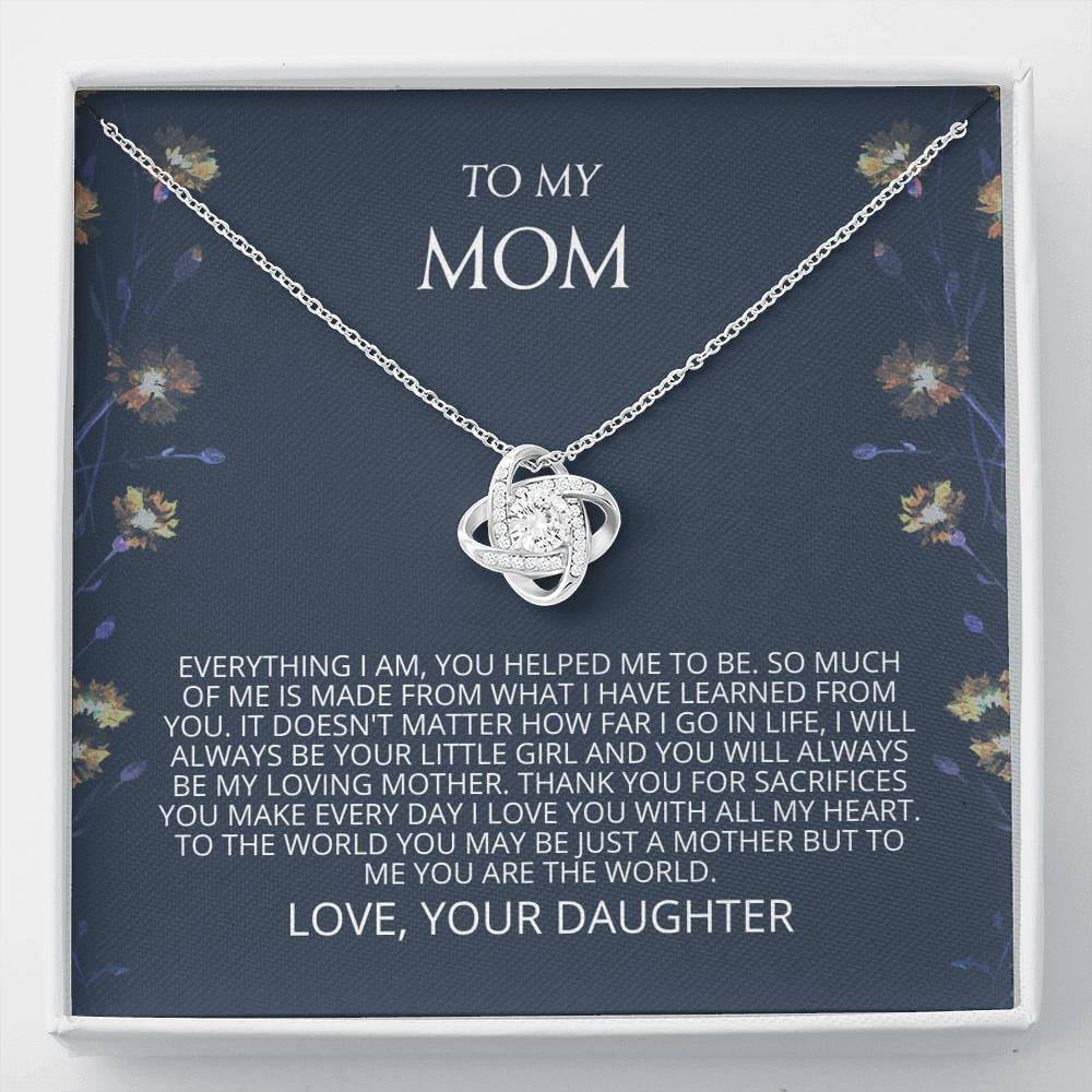 Personalized Jewelry For Daughter Custom Daughter Necklace Valentine Day Gift For Daughter Necklace With Gift Message Love Knot Necklace