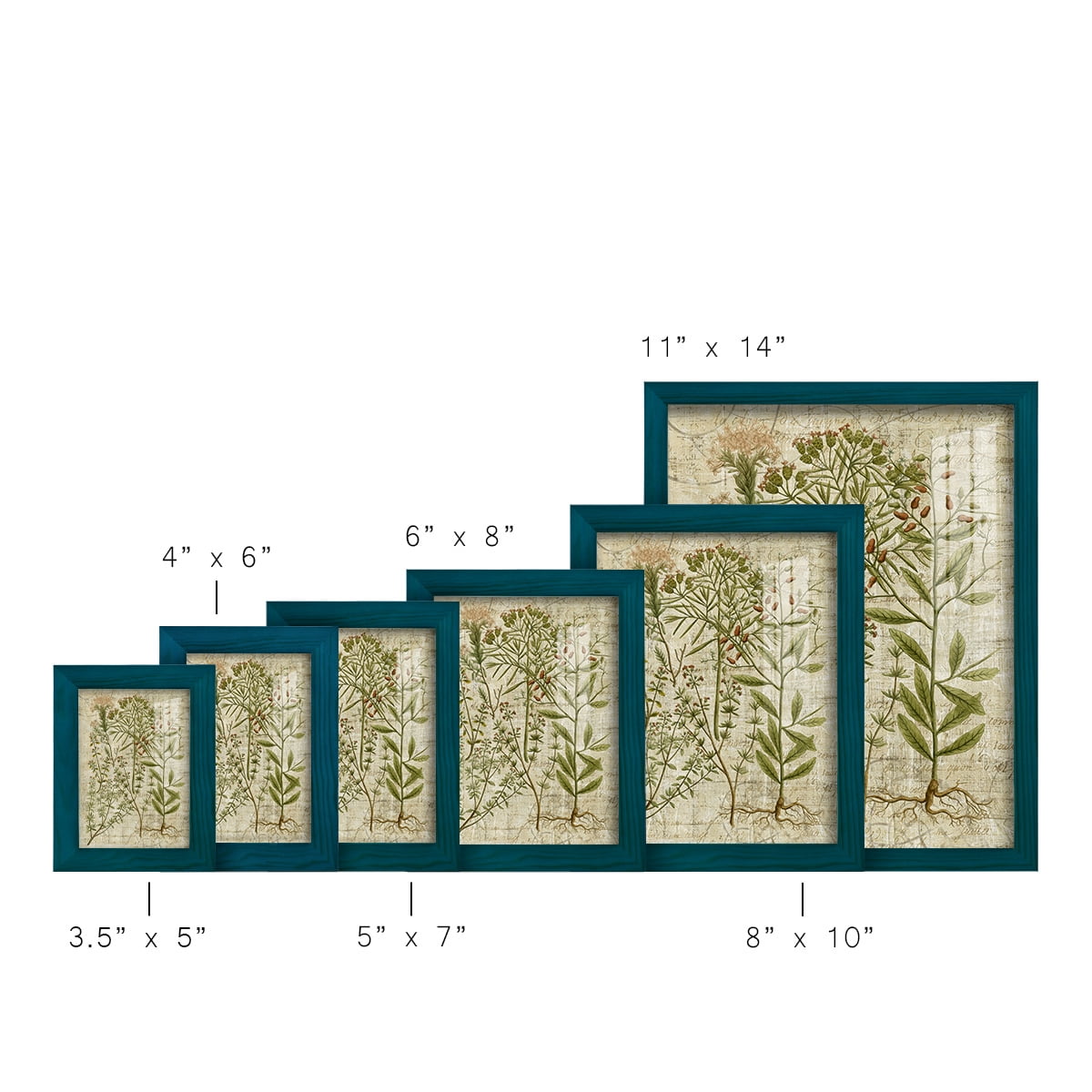 Garden Verses I -Framed Print w/glass-Ocean Blue