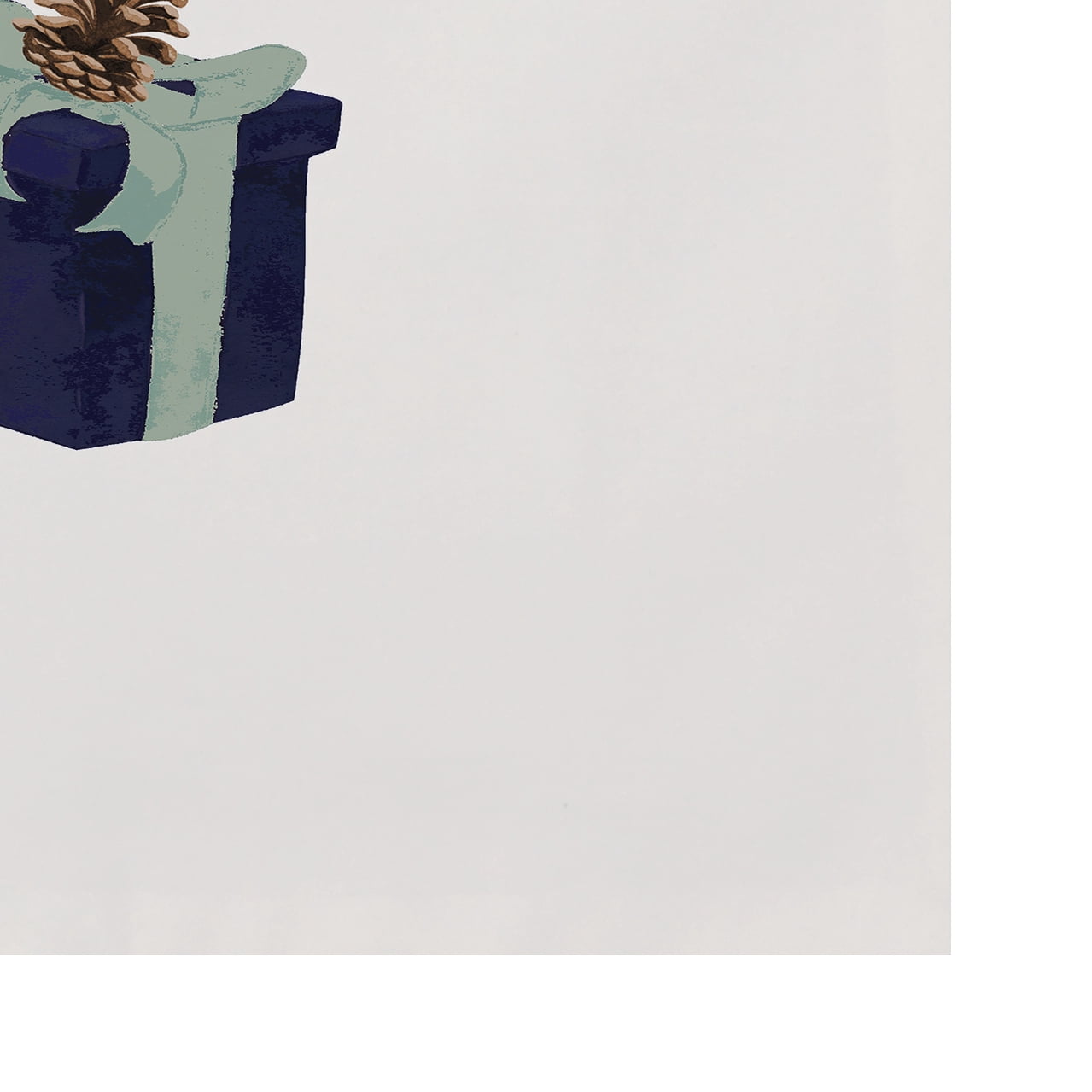 Simply Daisy Gift Wrapped 18 x 14 Inch Navy Blue Holiday Print Placemat (Set of 4)