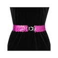 thumbnail image 4 of INSPIRE CHIC Women's Shimmer Skinny Stretchy Waist Belts Sequins Decor Slim Elastic Belts 2PCS Rose Red, 4 of 6