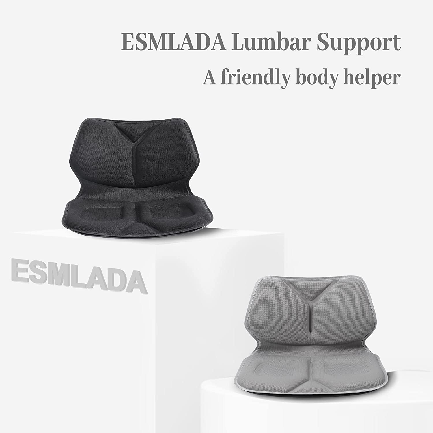 Esmlada Chair Extra Wide Seat Cushion, Lumbar Support, Adjustable Back  Brace Posture Correction & Back Support for Lumbar pain 