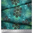 thumbnail image 2 of Soimoi Green polyester Crepe Fabric Scared Geometric Galaxy Print Fabric by the Yard 42 Inch Wide, 2 of 3