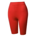 thumbnail image 2 of A2Y Women's Basic Yoga Polyester Mid Thigh High Rise Biker Bermuda Shorts Red 1XL, 2 of 5