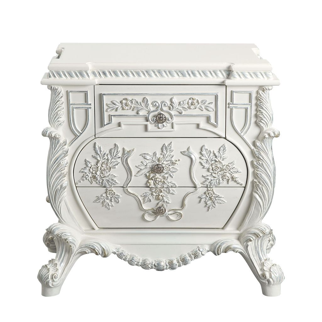 Acme Vanaheim Nightstand, Antique White Finish