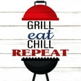 thumbnail image 2 of Allen, Kimberly 26x26 White Modern Wood Framed Museum Art Print Titled - Grill Eat Chill, 2 of 4
