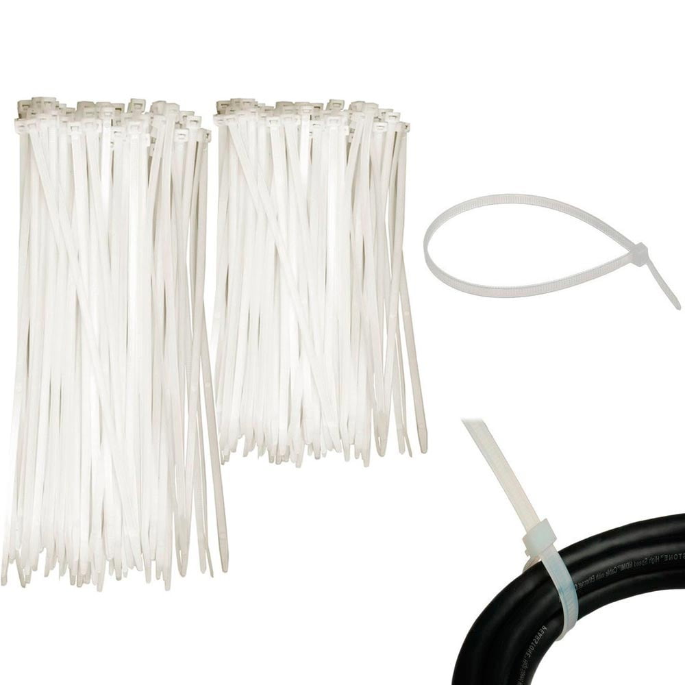 8" White Network Cable Cord Wire Ties Strap Zip Fasten Wrap Nylon 1000PCS/Set 