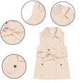 thumbnail image 2 of MXIEZI Baby Girls V-Neck Trench Coat Spring Fall Sleeveless Button Windbreaker Jacket Vest Dress Coats for 2-7T, 2 of 8
