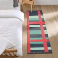 thumbnail image 3 of Yayeee Runner Rug for Bedroom 2'x6' Machine Washable Hallway Non Slip Mat, Green Plaid, 3 of 8
