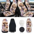 thumbnail image 2 of Yuyamidu Dahlia Front Car Seat Covers Full Set of 12 Highland Cow Steering Wheel Armrest Cover Seat Belt Pads Garbage Can Rearview Mirror Cover Coasters Keychain Auto Air Vent Storage Holder, 2 of 7