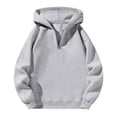 thumbnail image 2 of YDDIAN Solid Drop Shoulder Hoodie Oversized 1/4 Zip Baggy Sweatshirts Long Sleeve Winter Casual Dressy Pullover Gray XXXL, 2 of 4
