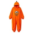 thumbnail image 2 of JAJAHO Boys Girls Pumpkin Face Jumpsuit Soft Flannel Pajama Halloween Long Sleeve Loose Hooded Onesie For Kids 4-14Y, 2 of 2