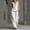 White, variant on Women's Cotton Linen 2-Piece Outfit V-Neck Sleeveless Button Detail Top Wide Leg Pants Casual Summer Set Pink XL(XL)