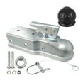 thumbnail image 2 of 2"x 3"Straight Tongue Trailer Coupler For 3in Channel,2in Hitch Ball,5000 Lbs,Electroplated,RV Parts,Camper Caravan Accessories ,Dependable Strength, 2 of 7