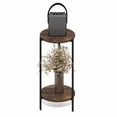 thumbnail image 2 of Furinno BESI 2-Tier Round Narrow Metal Frame Metal Legs End Table Amber Pine, 2 of 5