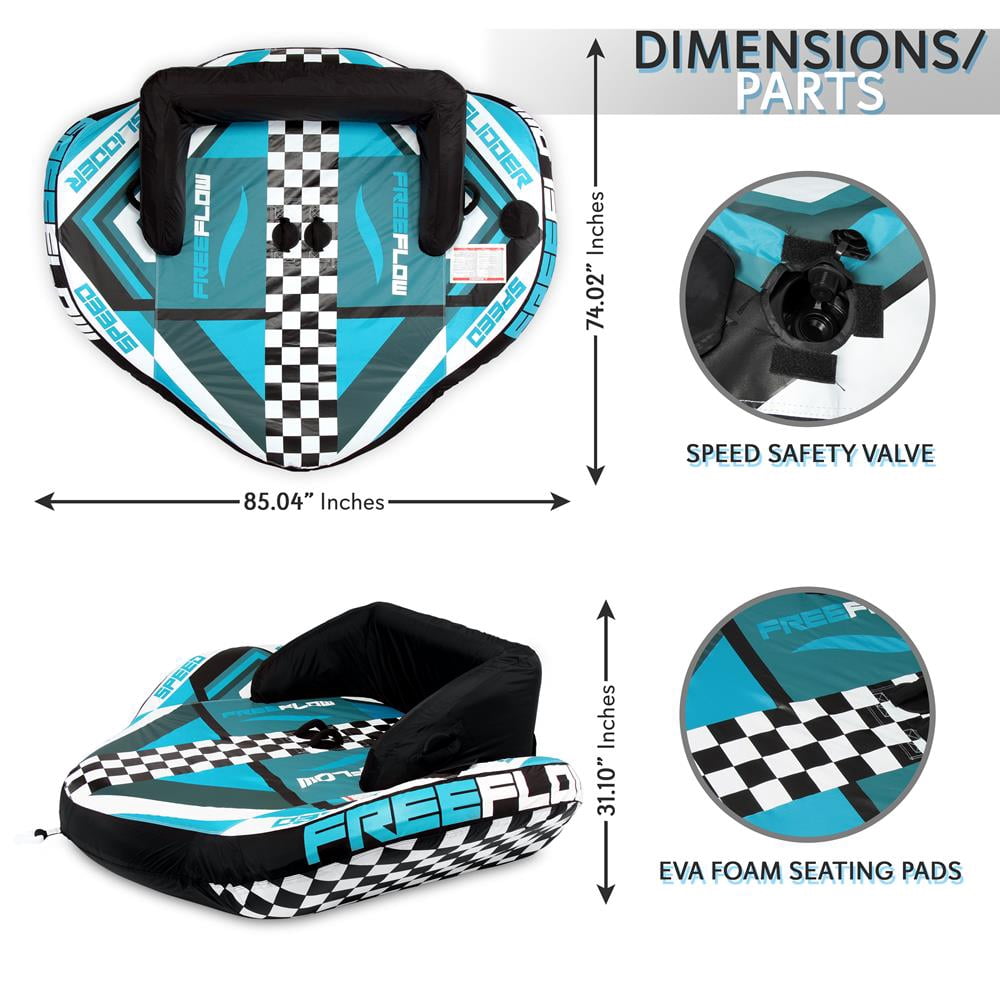 SereneLife SLTOWBL20 - Heavy-Duty Inflatable Towable Booster Tube - Sports Towable Front Tow Point Inflatable Raft, Heavy Gauge & Durable Build, Inflatable Float Tube