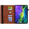thumbnail image 2 of ELEHOLD Muti-Functional Flip Leather Case for iPad 10th Gen 10.9 2022 with Embossed Flower Card Slots Holders Kickstand Anti-Scratch Shockproof Business Men Women Case,Brown, 2 of 6