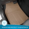 thumbnail image 3 of BDK Heavy Duty 4pc Front & Rear Rubber Floor Mats for Car SUV Van & Truck - All Weather Protection Waterproof & Weatherproof, Beige, 3 of 8