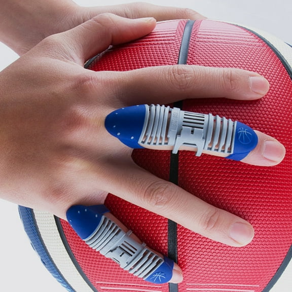 Joernso Hollow Finger Guards Lightweight Basketball Pattern Adjustable Buckle Finger Brace for Volleyball