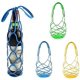 thumbnail image 1 of Paquete de 3 bolsas de silicona para botellas de vino, posavasos, cesta de malla para botellas de vino para picnic (rosa/azul/amarillo) TUNC Sencillez, 1 of 5