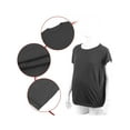 thumbnail image 3 of Luxtrada Women's Maternity Nursing Top Breastfeeding Tank Top Tee Shirt Double Layer Short Sleeve Pregnancy Shirt (Black,M), 3 of 7