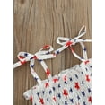 thumbnail image 5 of Gzhioc Toddler Summer A-line Dress,Tie-up Smocked Butterfly/ Heart/ Star  Stripe Print Spaghetti Strap One-piece, 5 of 8