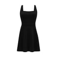 thumbnail image 6 of Blmnix Woman Dress Slip Dress Sexy Dresses Short Dress Dresses Square Neckline Sleeveless Black Mini Wrinkle-Resistant Dresses for Women Casual,M, 6 of 6