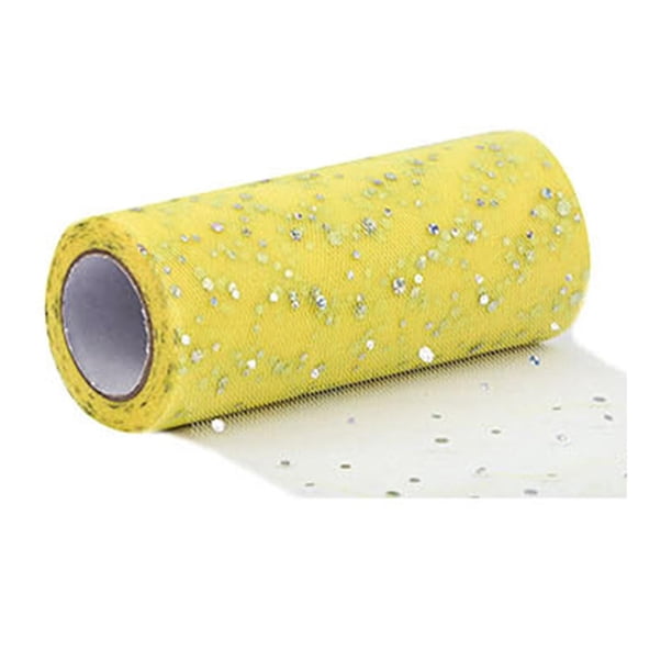 Jikaix 1 Rollo de Adorno de Purpurina Rollo de Tul Sin Olor Red Hilado Decoraciones de Guirnalda Cinta Transparente para Interiores