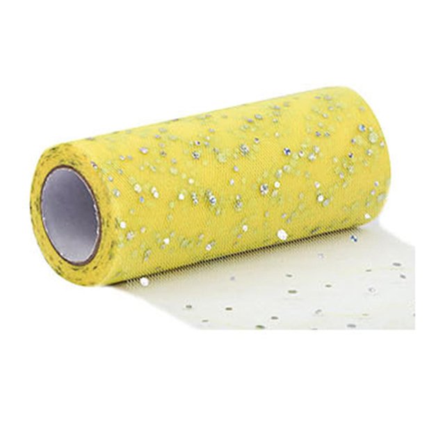 Jikaix 1 Rollo de Adorno de Purpurina Rollo de Tul Sin Olor Red Hilado Decoraciones de Guirnalda Cinta Transparente para Interiores