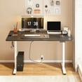 thumbnail image 3 of FunniHomi 55" x 28" Electric Height Adjustable Standing Desk with Hooks, Whole-Piece Desktop Cable Management Tray, and Built-in Power Outlet, Ergonomic Sit-Stand Desk for Home Office(2 Packages), 3 of 10