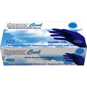 Skintx Cb2 50005 Cool Blue Powder Free Nitrile Exam Gloves Small