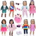 thumbnail image 1 of Set de ropa y accesorios para muñecas, 8 trajes para muñecas de 18 pulgadas, 1 of 7
