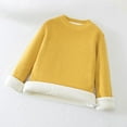 thumbnail image 2 of Atogsazn Kids Girls Fleece Lined Sweatshirt Children Long Sleeve Pullover Sweatshirts Fall Winter Tops Clothing 02-Yellow 3-4 Years Fashion, 2 of 7