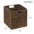 thumbnail image 4 of mDesign Seagrass Woven Cube Bin Basket Organizer, Handles, 4 Pack, Brown Wash, 4 of 8