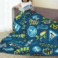 thumbnail image 6 of Pofeuu Machinery Road Construction Print Ultra-Soft Micro Fleece Blanket,for Bed Or Sofa,All Season Throw Blankets Flannel Blanket-, 6 of 7