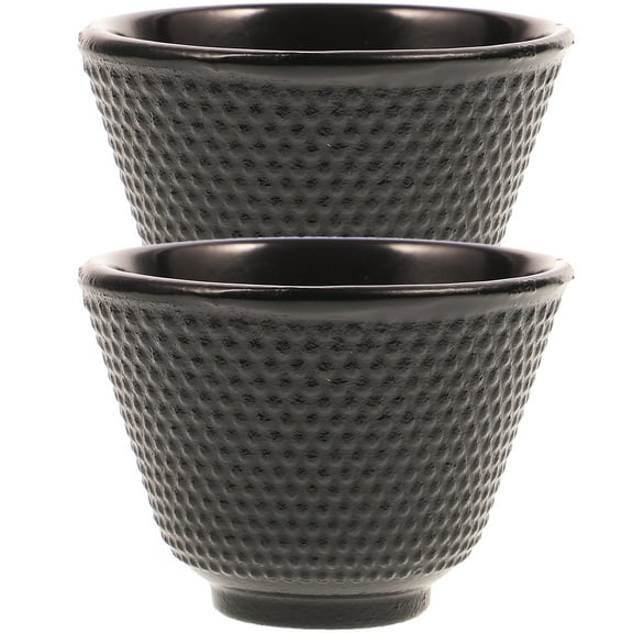FRCOLOR Tea Cup 2pcs Japanese Style Iron Tea Cups Cast Iron Teaware Retro Tea Drinking Cups,2.36"X2.36"X1.89"