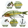 thumbnail image 3 of Señuelo de pesca de depredador, pez de cebo de buceo, hundimiento lento realista para agua dulce y salada, cebo de baño realista para carpa, lucio, trucha, perca Rojo Verde, 3 of 5