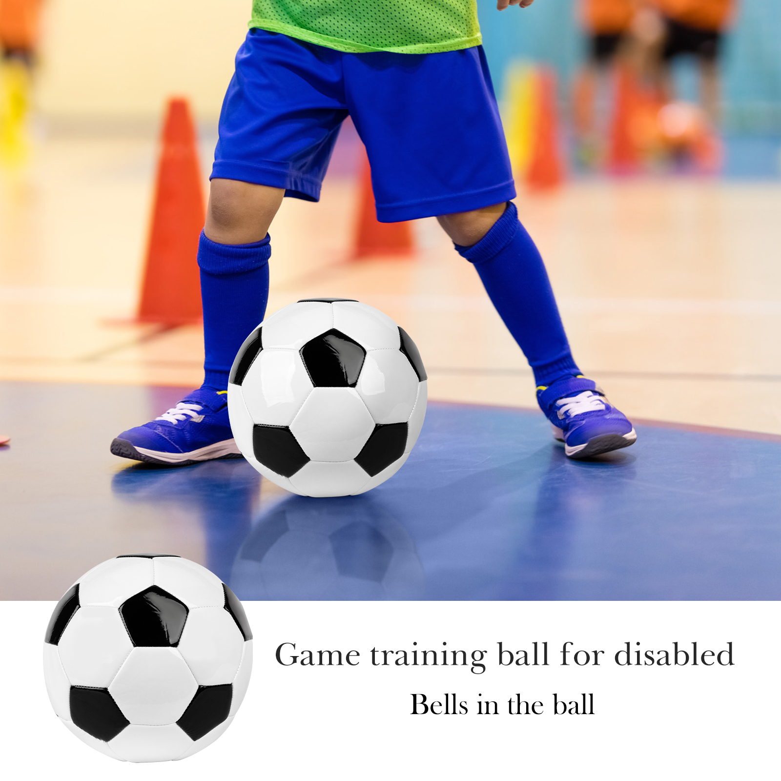 Linkidea Size 5 Bell Soccer Ball for the Blind, Rattle Ball, Sound Soccer Ball, Lightweight Audible Ball, Therapy & Recreation Adaptive Sports (Classic)