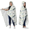 thumbnail image 2 of Wearable Blanket,LightColor Cartoon Dinosaurs Pattern Hooded Wearable Sherpa Blanket for Adults & Teens,Winter Poncho Shawl Wrap Cape Thick Warm,60"x80", 2 of 5