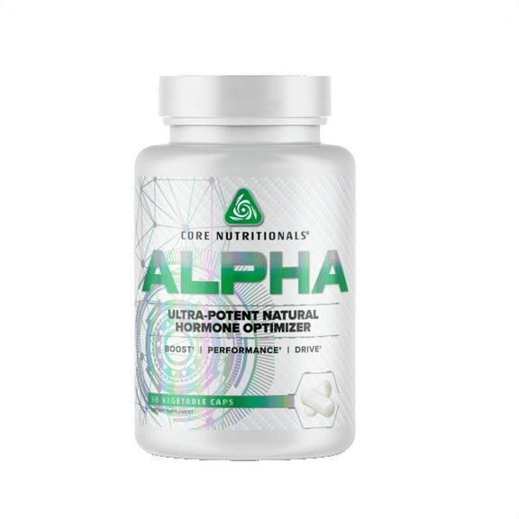Core Nutritionals Alpha Platinum Ultra-Potent Natural Hormone Optimizer, Anabolic Testosterone Booster and Estrogen Blocker, (56 Capsules)