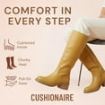 thumbnail image 4 of Cushionaire Sawyer Genuine Leather Tall Chunky Heel Womens Boots - Pull On Casual Knee High Boots for Women, 4 of 26