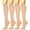 Beige, variant on 4 Pairs Copper Compression Socks for Women & Men Circulation 15-20 mmhg - Better Blood Flow, Swelling, Best Support for Medical, Running, Nursing