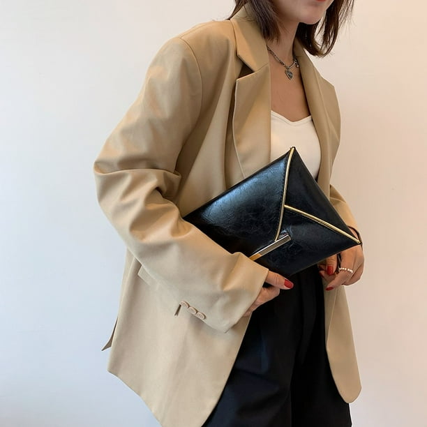 Fashion Leather Solid Color Envelope Bag Day Clutch Women Small