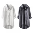 thumbnail image 4 of Wisremt Womens Button Down Blouse Shirts Short Sleeve V Neck Casual Loose Collared Tops with Pockets, 4 of 11