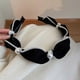 thumbnail image 4 of 2 diademas de perlas para mujer, diadema con cuentas, antideslizante, con nudo superior ancho, diadema con pelo de perlas, 4 of 5