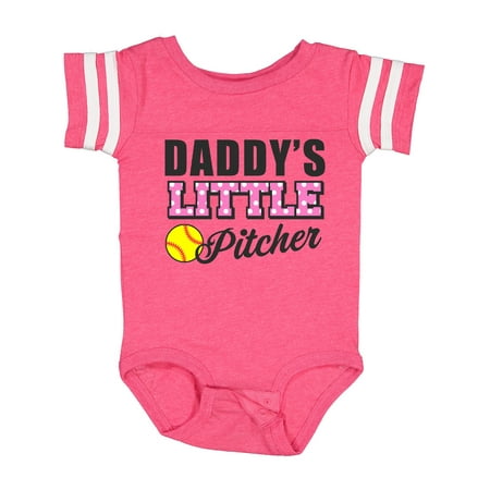 

Inktastic Daddys Little Pitcher Softball Gift Baby Girl Bodysuit