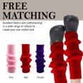 thumbnail image 5 of 3 Pairs Solid Colored Leg Warmers, Knitted Legwarmers Socks, Cute Ankle Warmers for Women girls 80s Accessories Winter Skating Outfit Ballet Dance Party (Red, pink, purple), 5 of 7